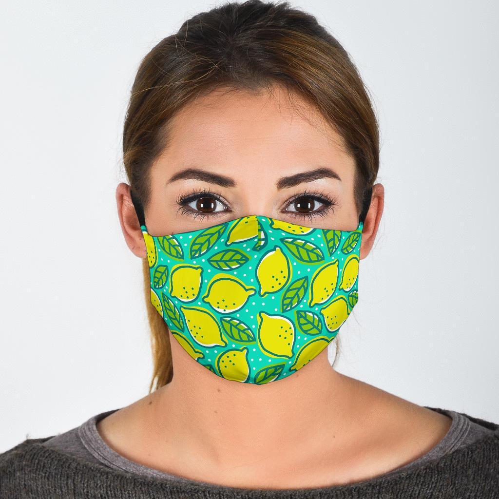 Lemon Pattern Print Face Mask-grizzshop