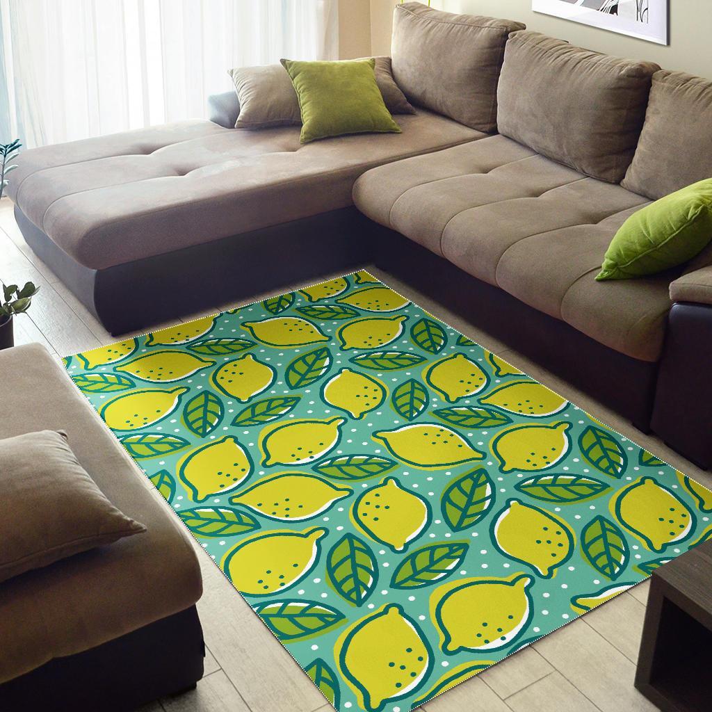 Lemon Pattern Print Floor Mat-grizzshop