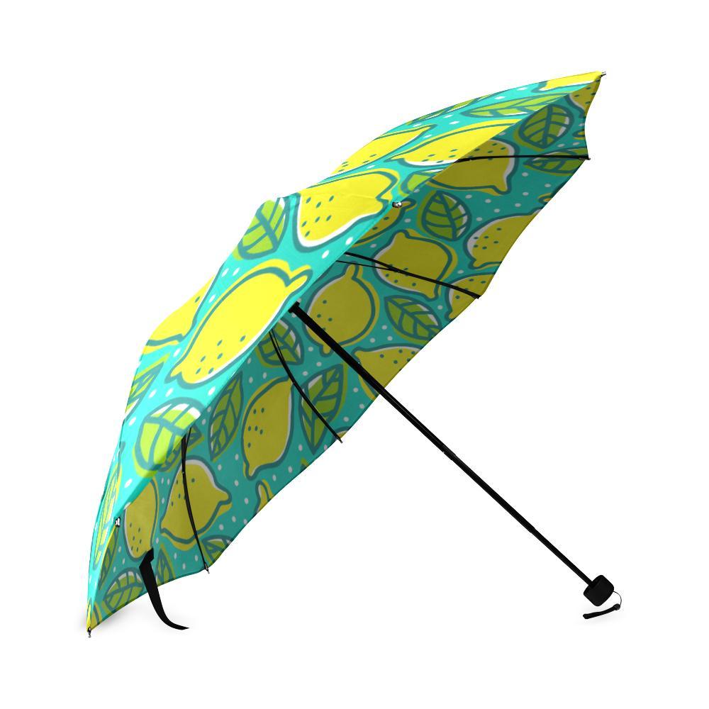 Lemon Pattern Print Foldable Umbrella-grizzshop