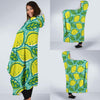 Lemon Pattern Print Hooded Blanket-grizzshop