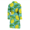 Lemon Pattern Print Men Long Robe-grizzshop