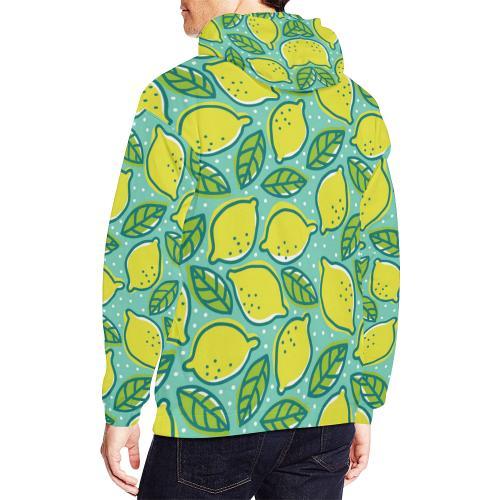 Lemon Pattern Print Men Pullover Hoodie-grizzshop