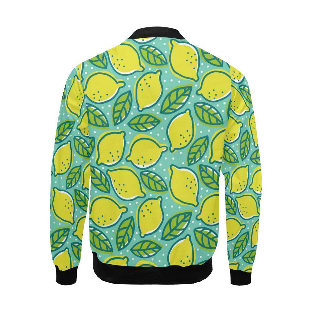 Lemon Pattern Print Men's Bomber Jacket-grizzshop