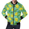 Lemon Pattern Print Men's Bomber Jacket-grizzshop