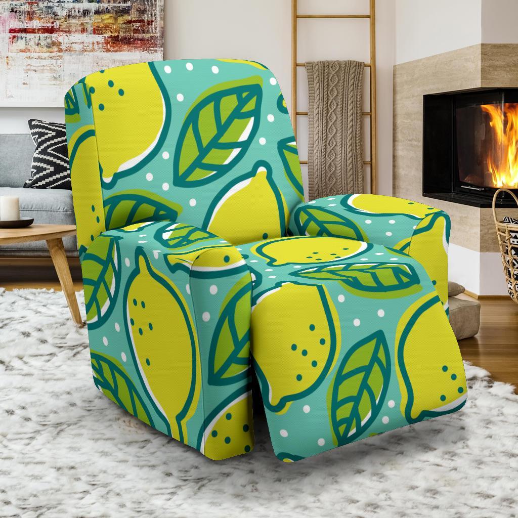 Lemon Pattern Print Recliner Cover-grizzshop