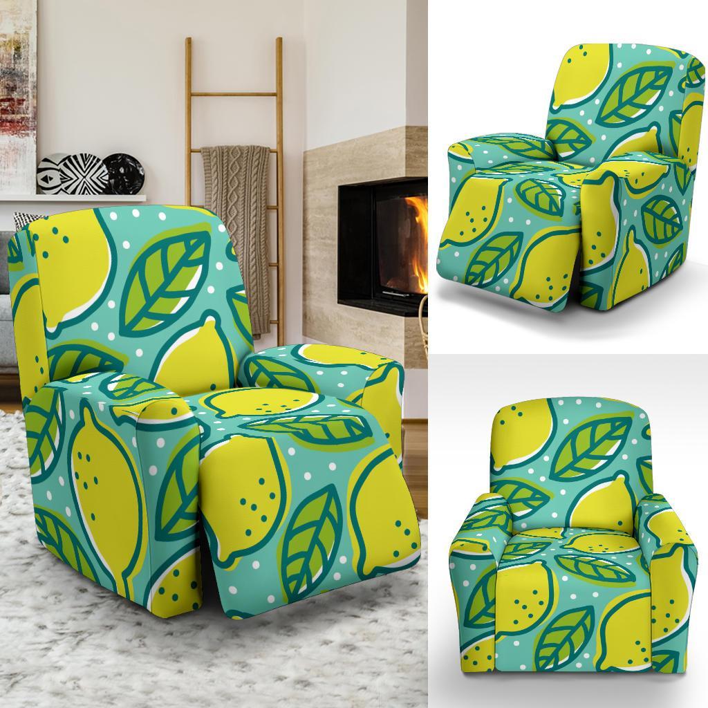 Lemon Pattern Print Recliner Cover-grizzshop