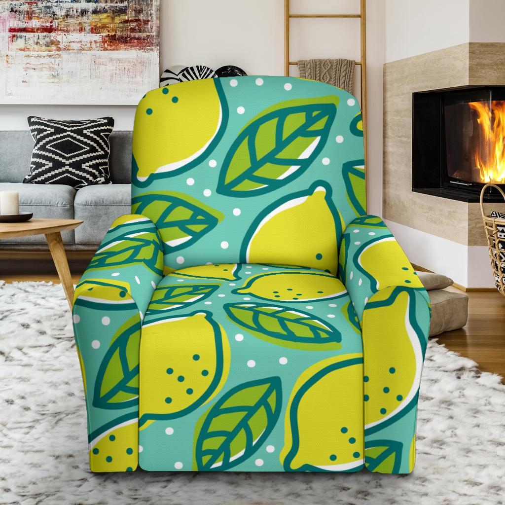 Lemon Pattern Print Recliner Cover-grizzshop