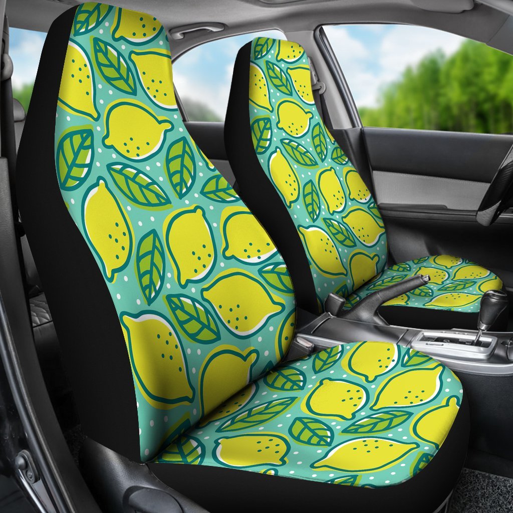 Lemon Pattern Print Universal Fit Car Seat Cover-grizzshop