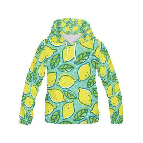 Lemon Pattern Print Women Pullover Hoodie-grizzshop