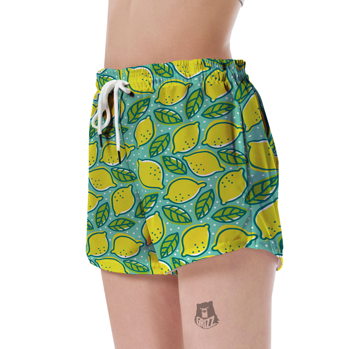 Lemon Pattern Print Women's Shorts-grizzshop