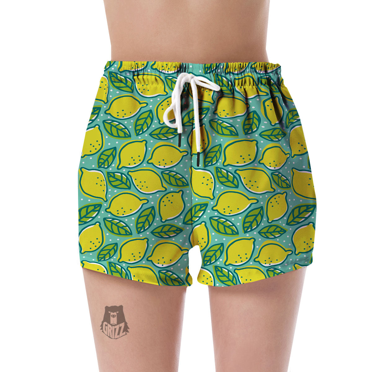 Lemon Pattern Print Women's Shorts-grizzshop