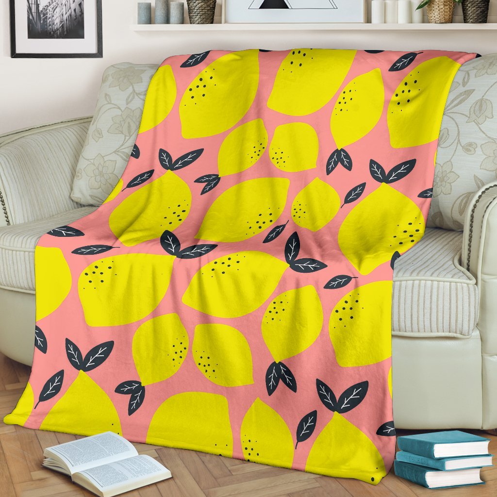 Lemon Print Pattern Blanket-grizzshop