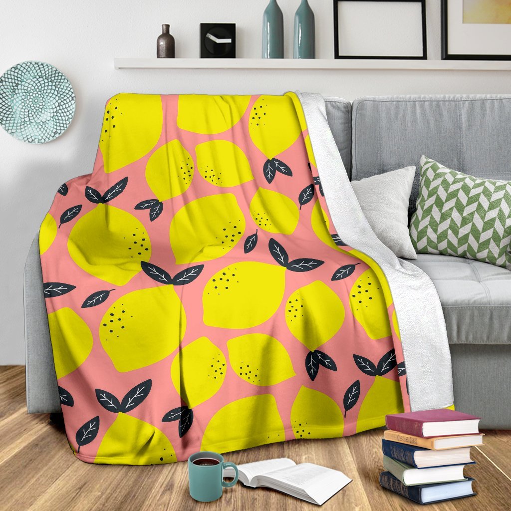 Lemon Print Pattern Blanket-grizzshop