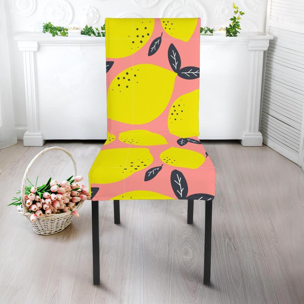 Lemon Print Pattern Chair Cover-grizzshop