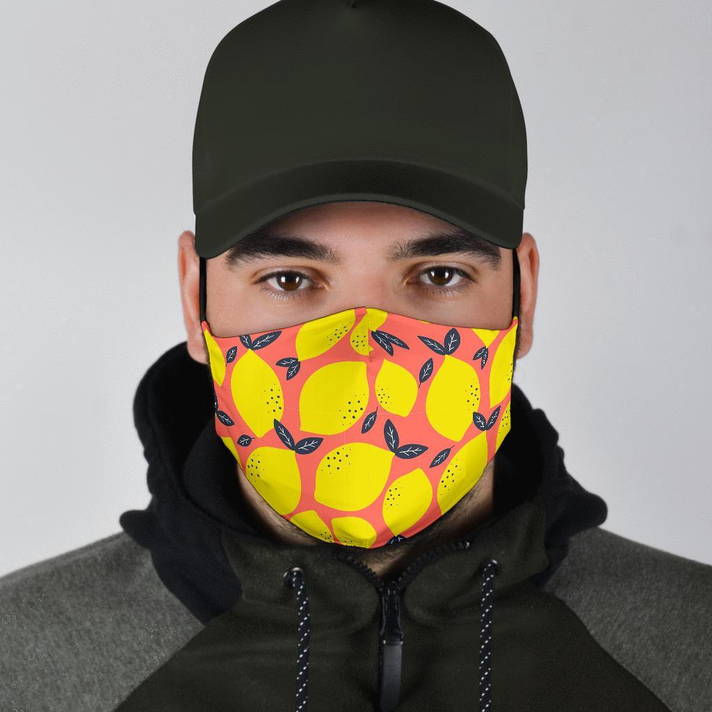 Lemon Print Pattern Face Mask-grizzshop