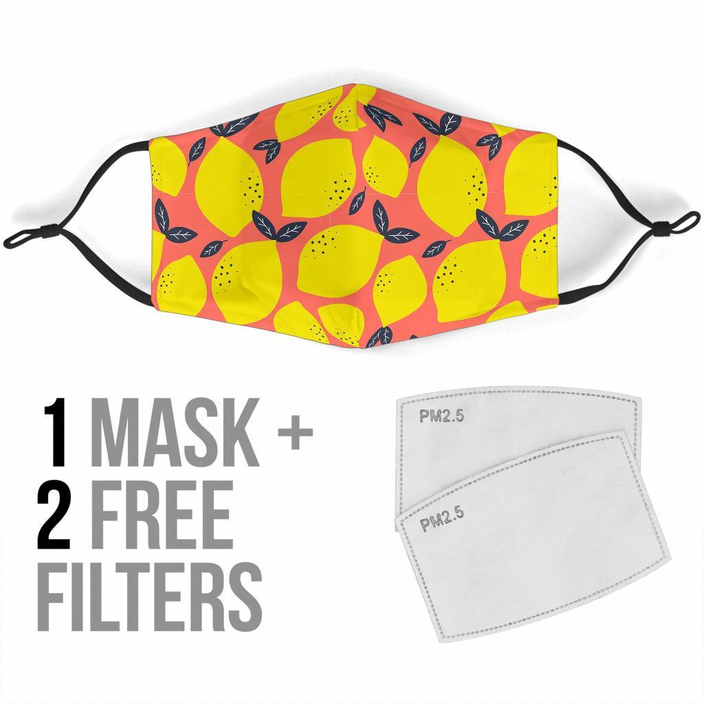 Lemon Print Pattern Face Mask-grizzshop