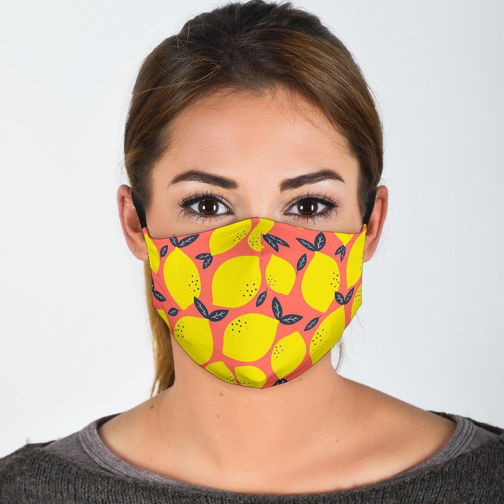 Lemon Print Pattern Face Mask-grizzshop