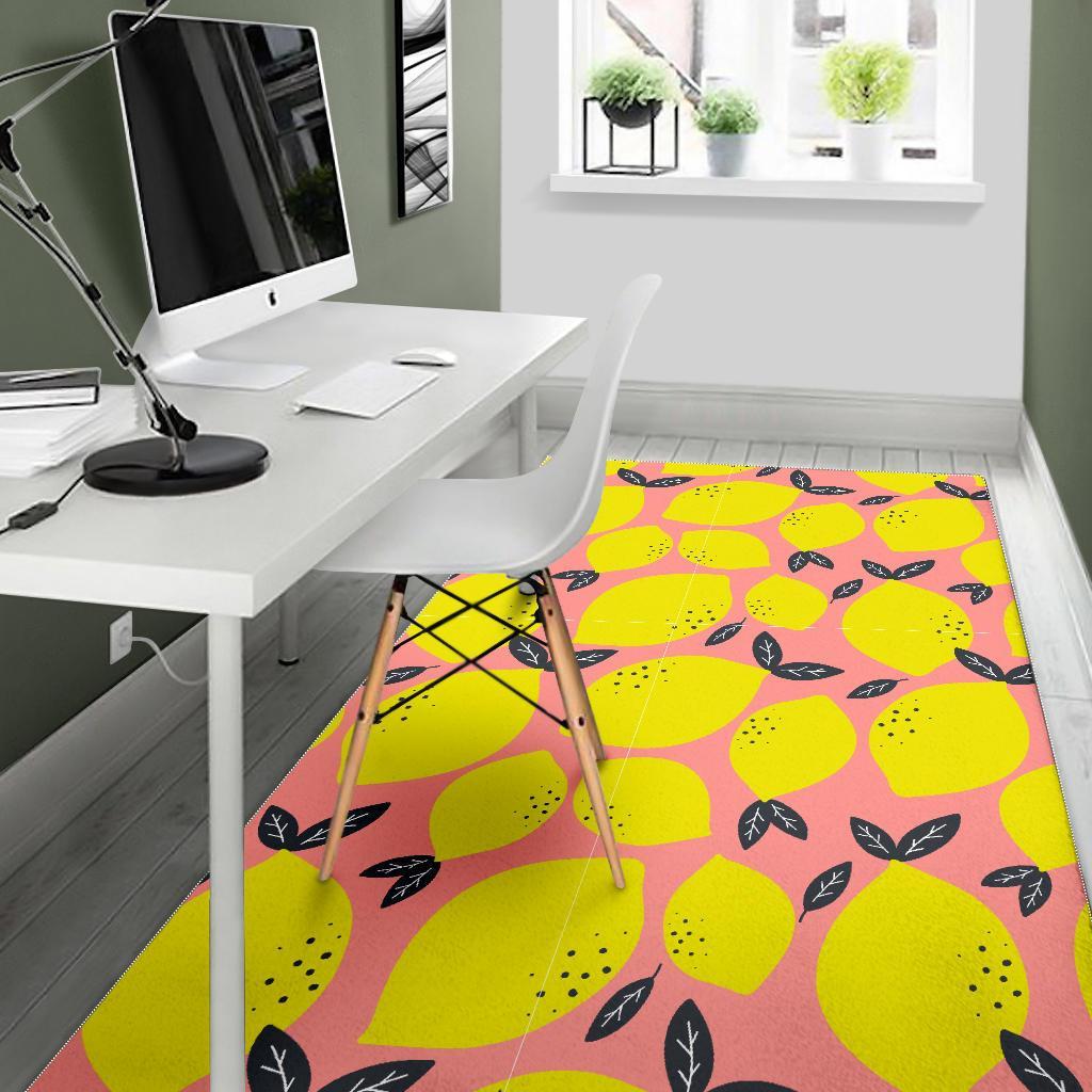 Lemon Print Pattern Floor Mat-grizzshop