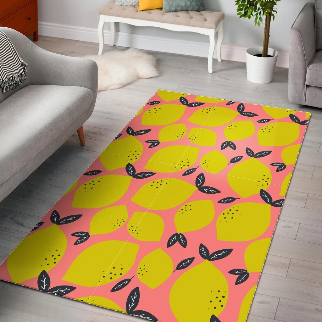 Lemon Print Pattern Floor Mat-grizzshop