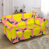 Lemon Print Pattern Loveseat Cover-grizzshop