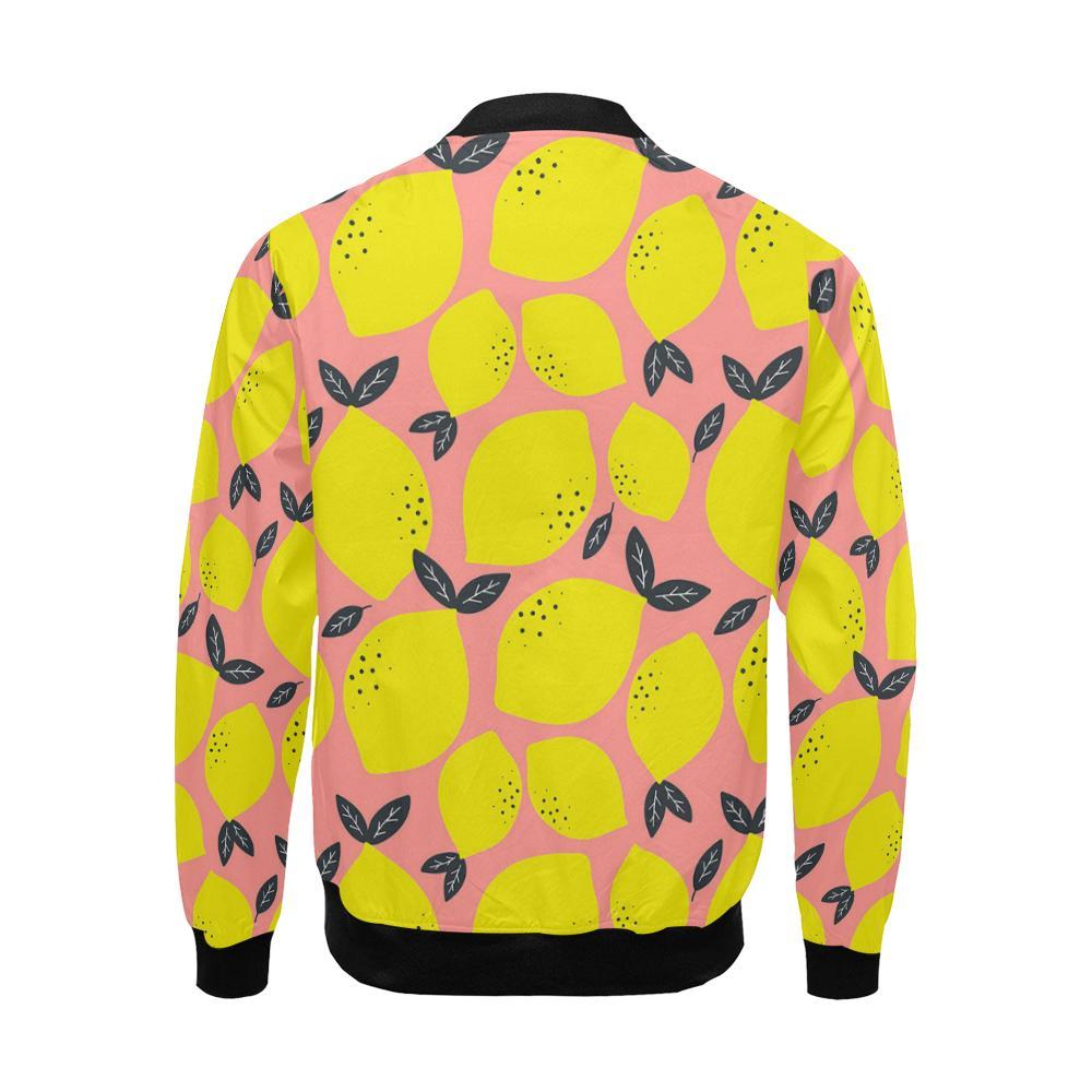 Lemon Print Pattern Men's Bomber Jacket-grizzshop