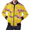 Lemon Print Pattern Men's Bomber Jacket-grizzshop