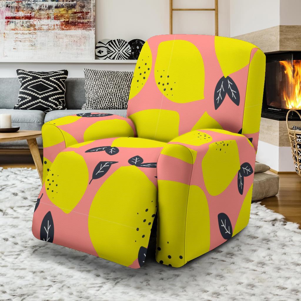 Lemon Print Pattern Recliner Cover-grizzshop