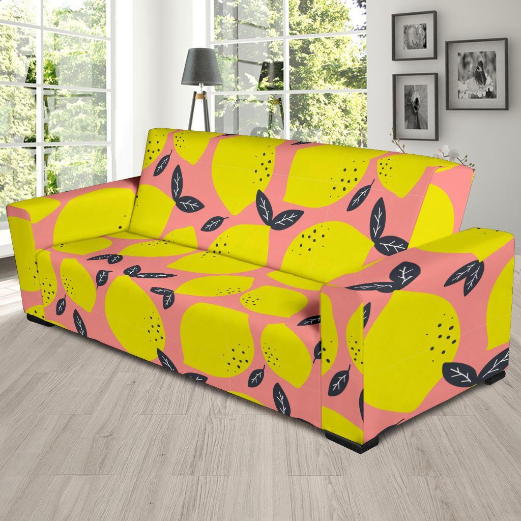 Lemon Print Pattern Sofa Covers-grizzshop