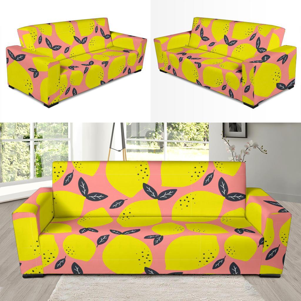 Lemon Print Pattern Sofa Covers-grizzshop