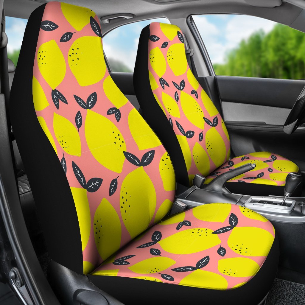 Lemon Print Pattern Universal Fit Car Seat Cover-grizzshop