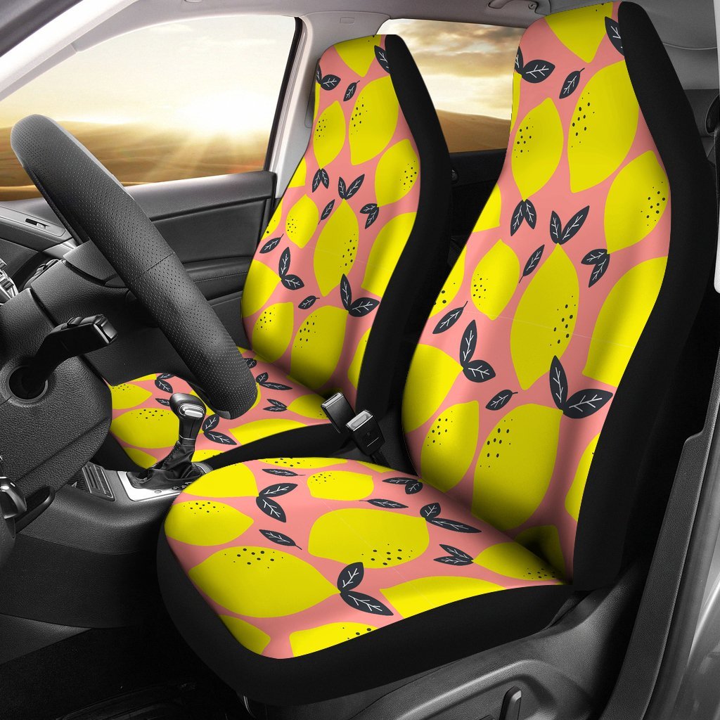 Lemon Print Pattern Universal Fit Car Seat Cover-grizzshop