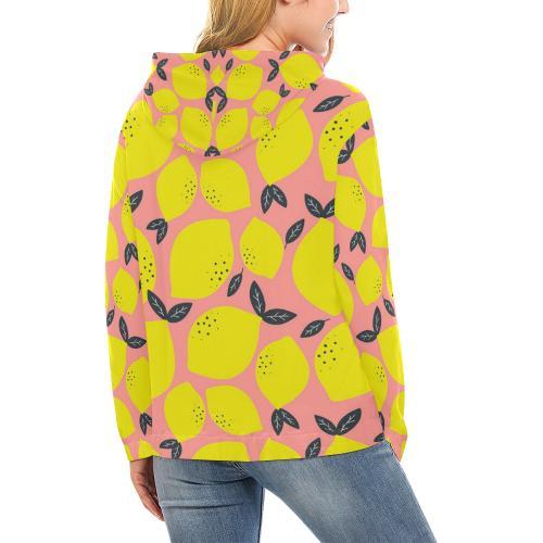 Lemon Print Pattern Women Pullover Hoodie-grizzshop