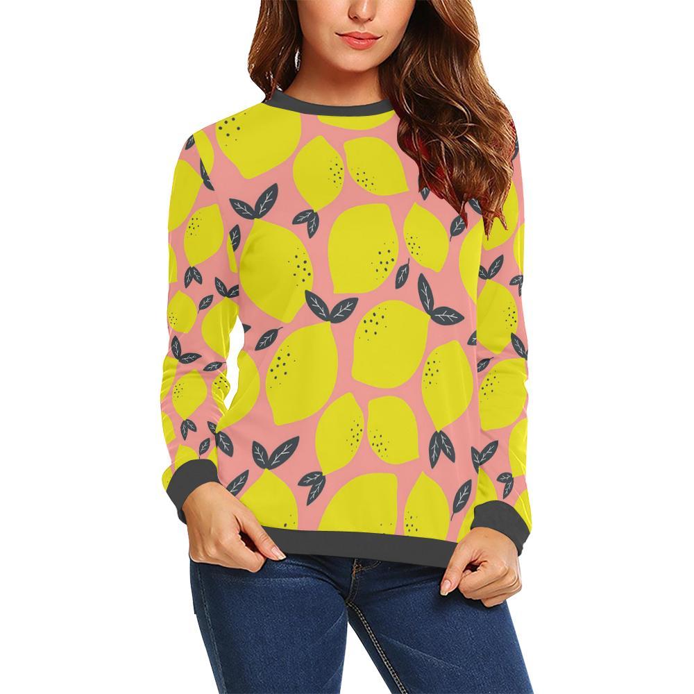 Lemon Print Pattern Women's Sweatshirt-grizzshop
