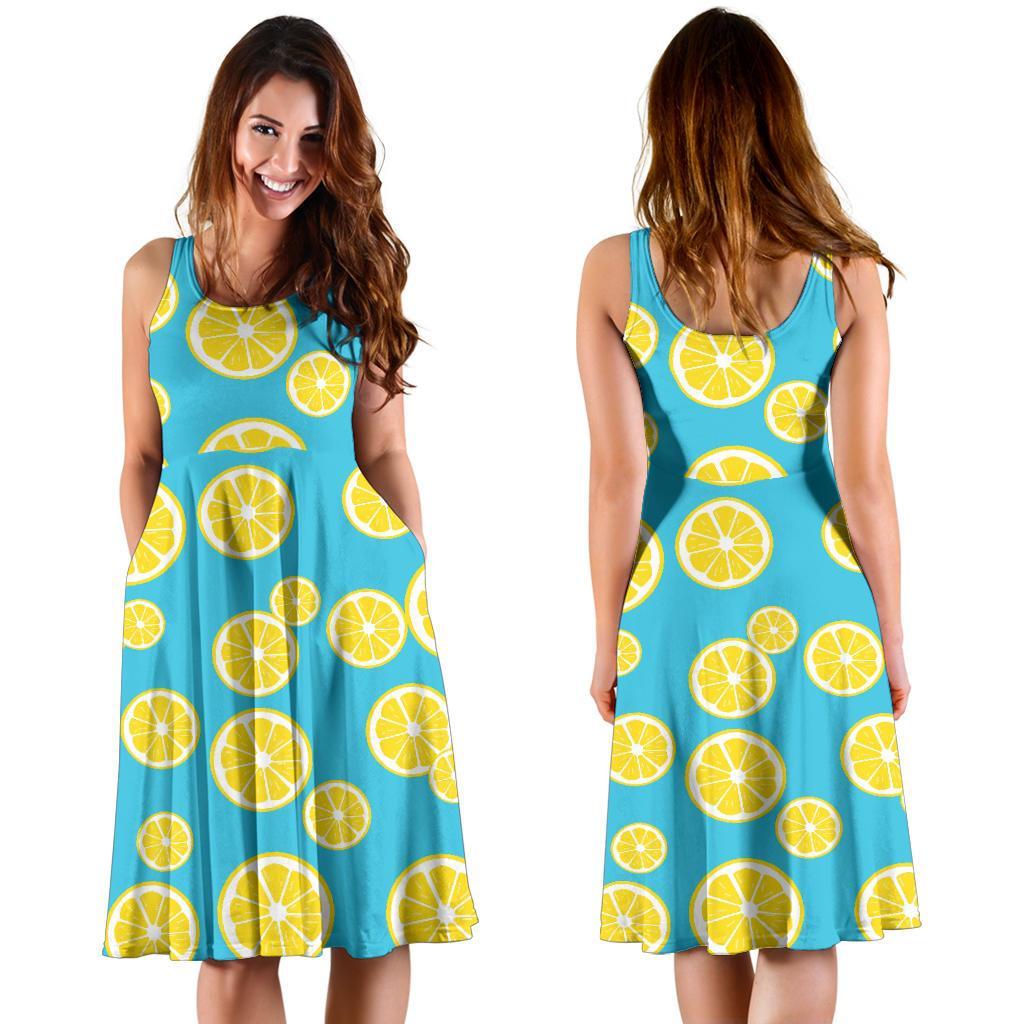 Lemon Slice Pattern Print Dress-grizzshop