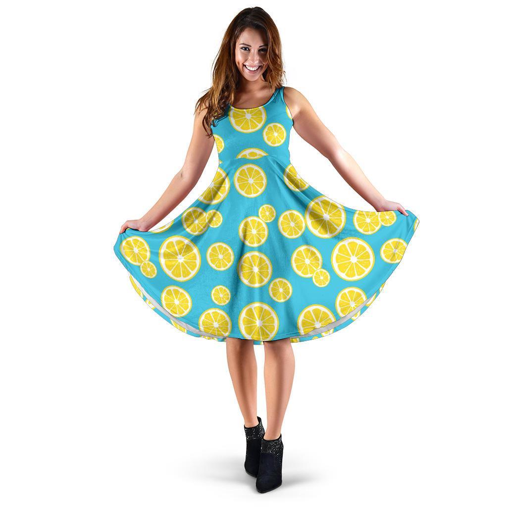 Lemon Slice Pattern Print Dress-grizzshop