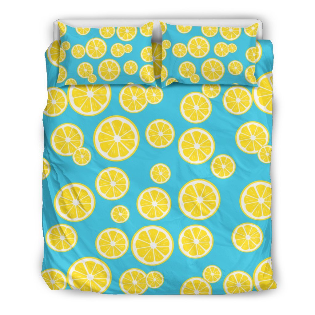 Lemon Slice Pattern Print Duvet Cover Bedding Set-grizzshop