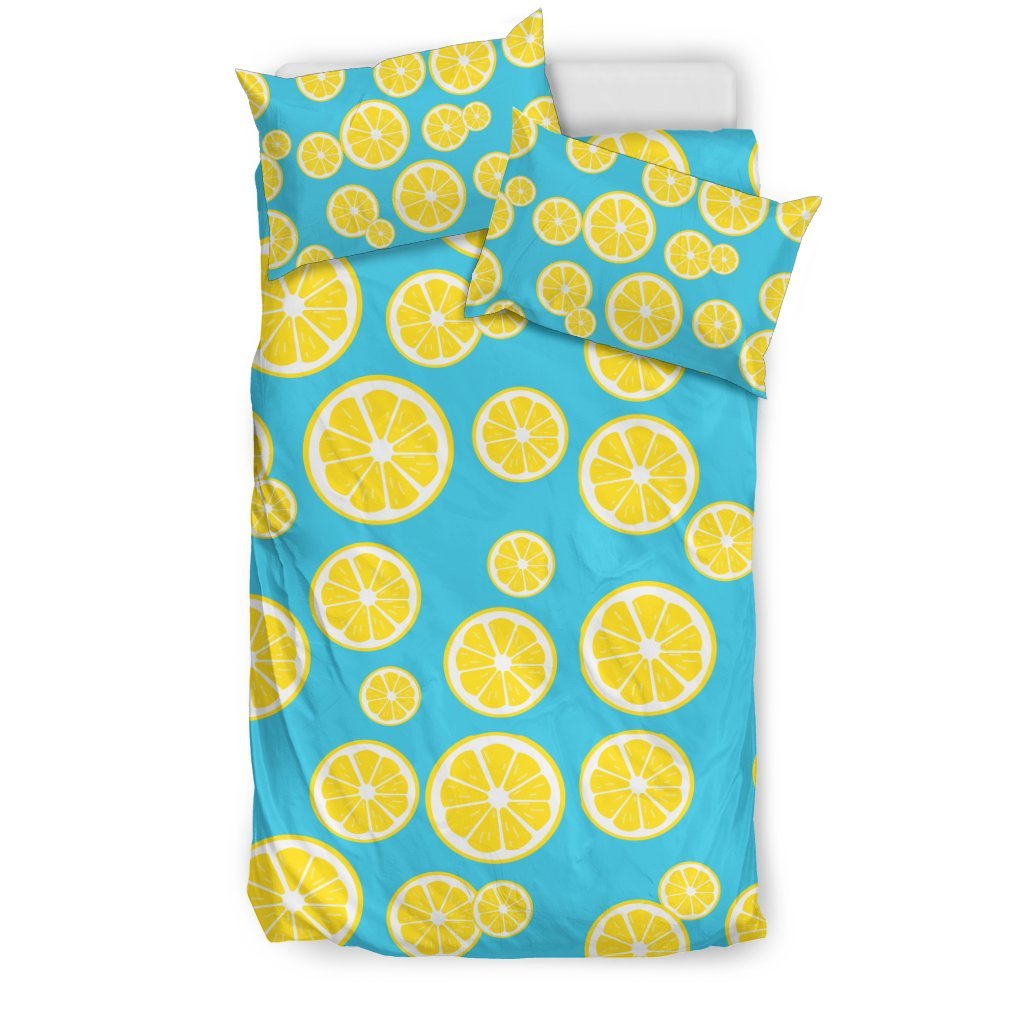 Lemon Slice Pattern Print Duvet Cover Bedding Set-grizzshop