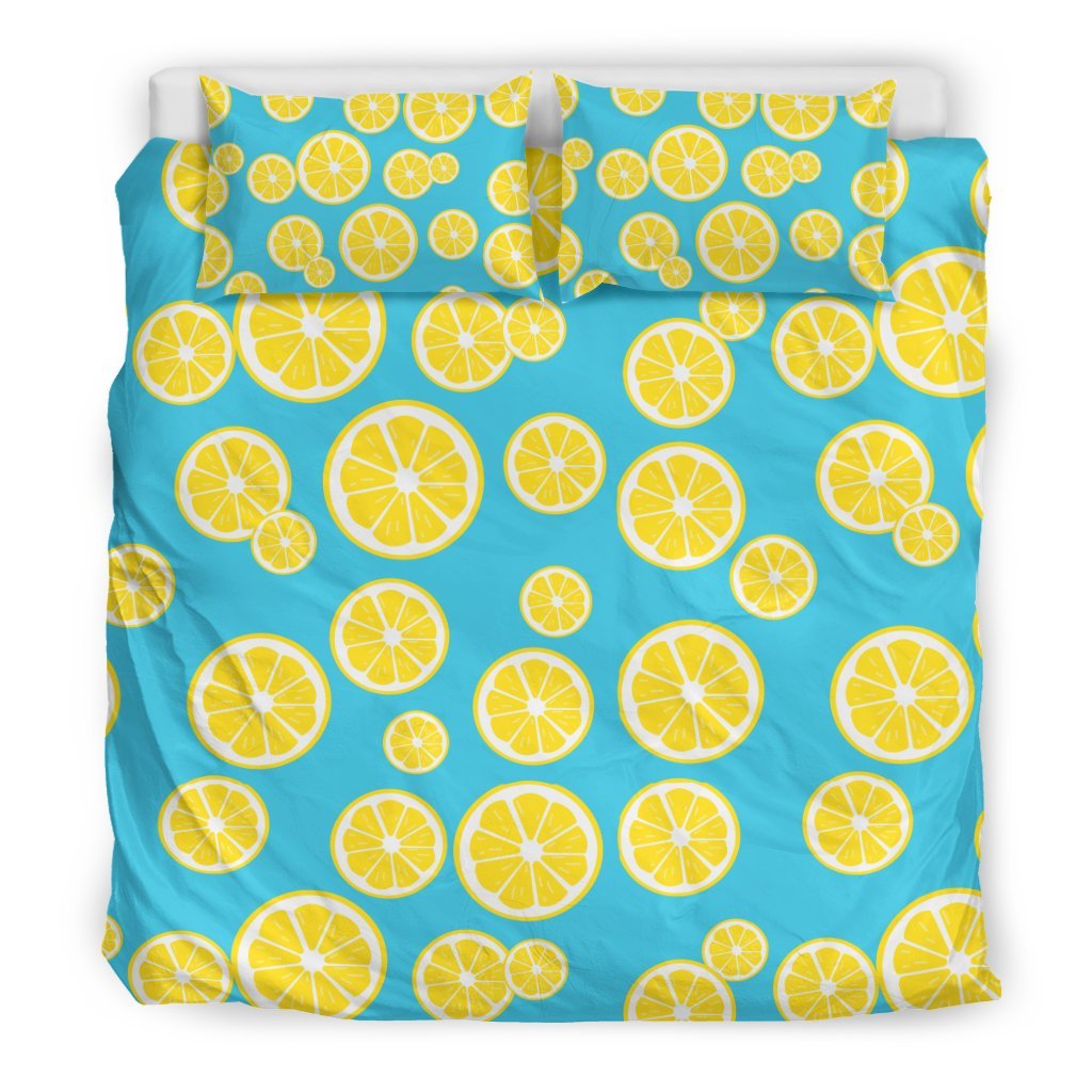 Lemon Slice Pattern Print Duvet Cover Bedding Set-grizzshop