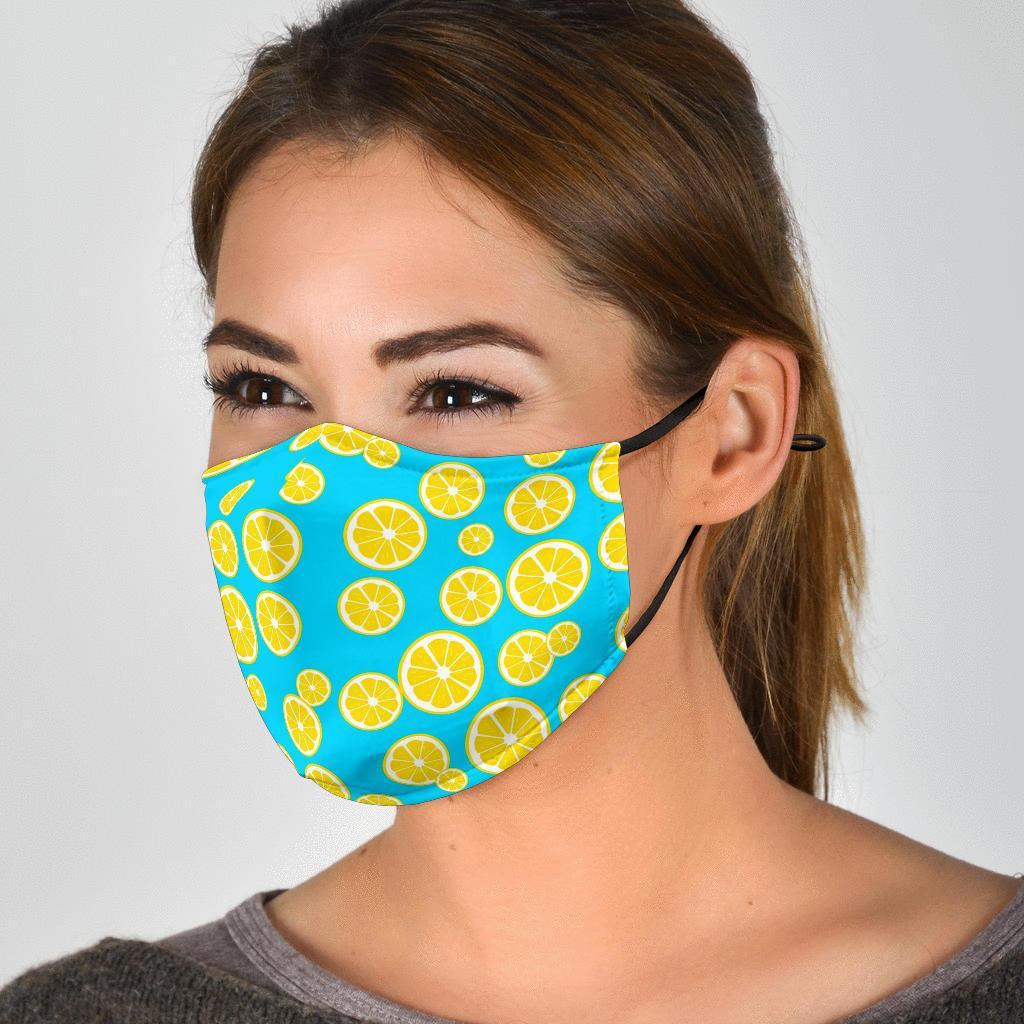 Lemon Slice Pattern Print Face Mask-grizzshop