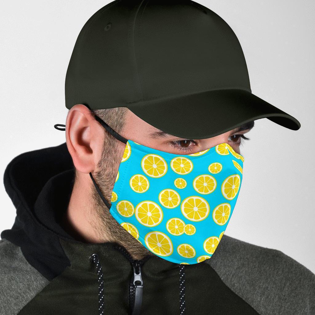 Lemon Slice Pattern Print Face Mask-grizzshop