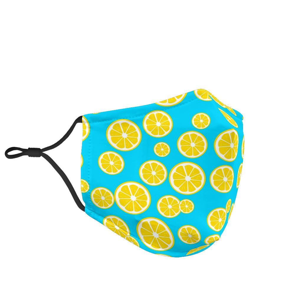 Lemon Slice Pattern Print Face Mask-grizzshop