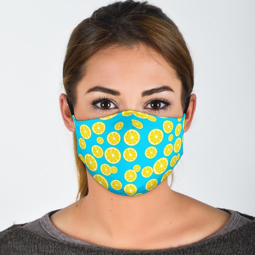 Lemon Slice Pattern Print Face Mask-grizzshop