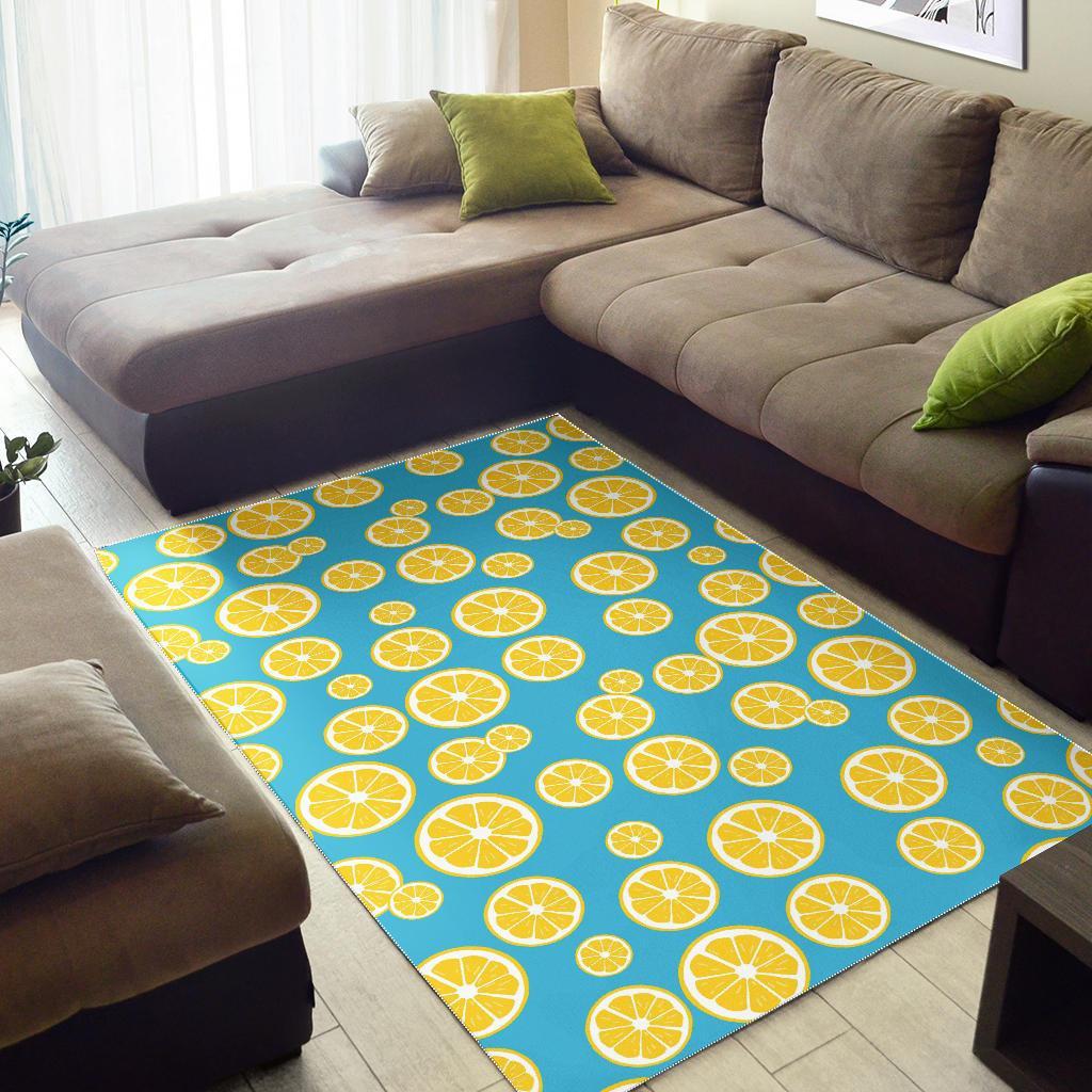 Lemon Slice Pattern Print Floor Mat-grizzshop