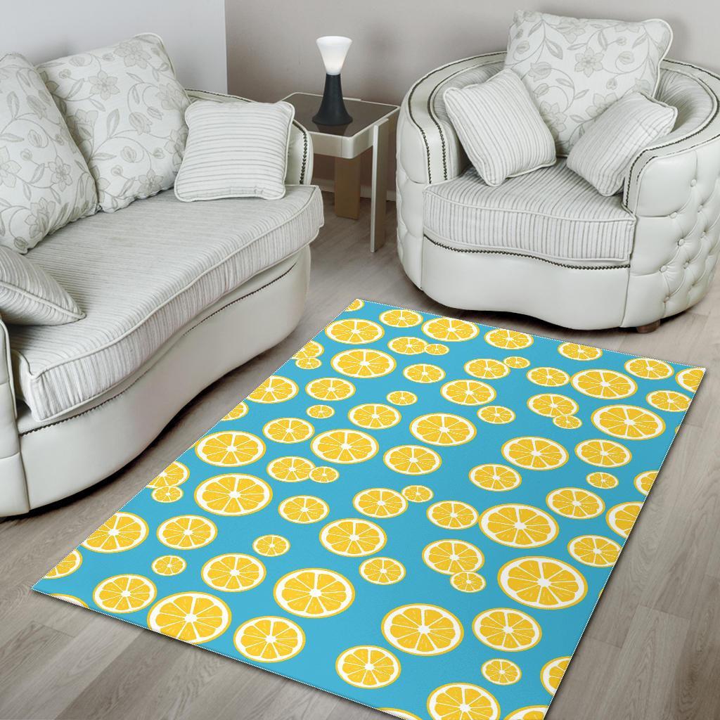 Lemon Slice Pattern Print Floor Mat-grizzshop