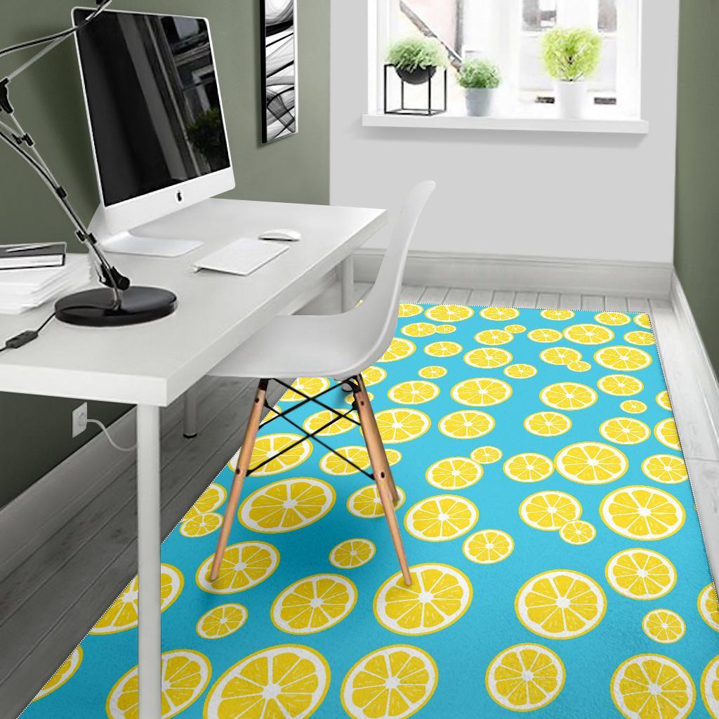 Lemon Slice Pattern Print Floor Mat-grizzshop