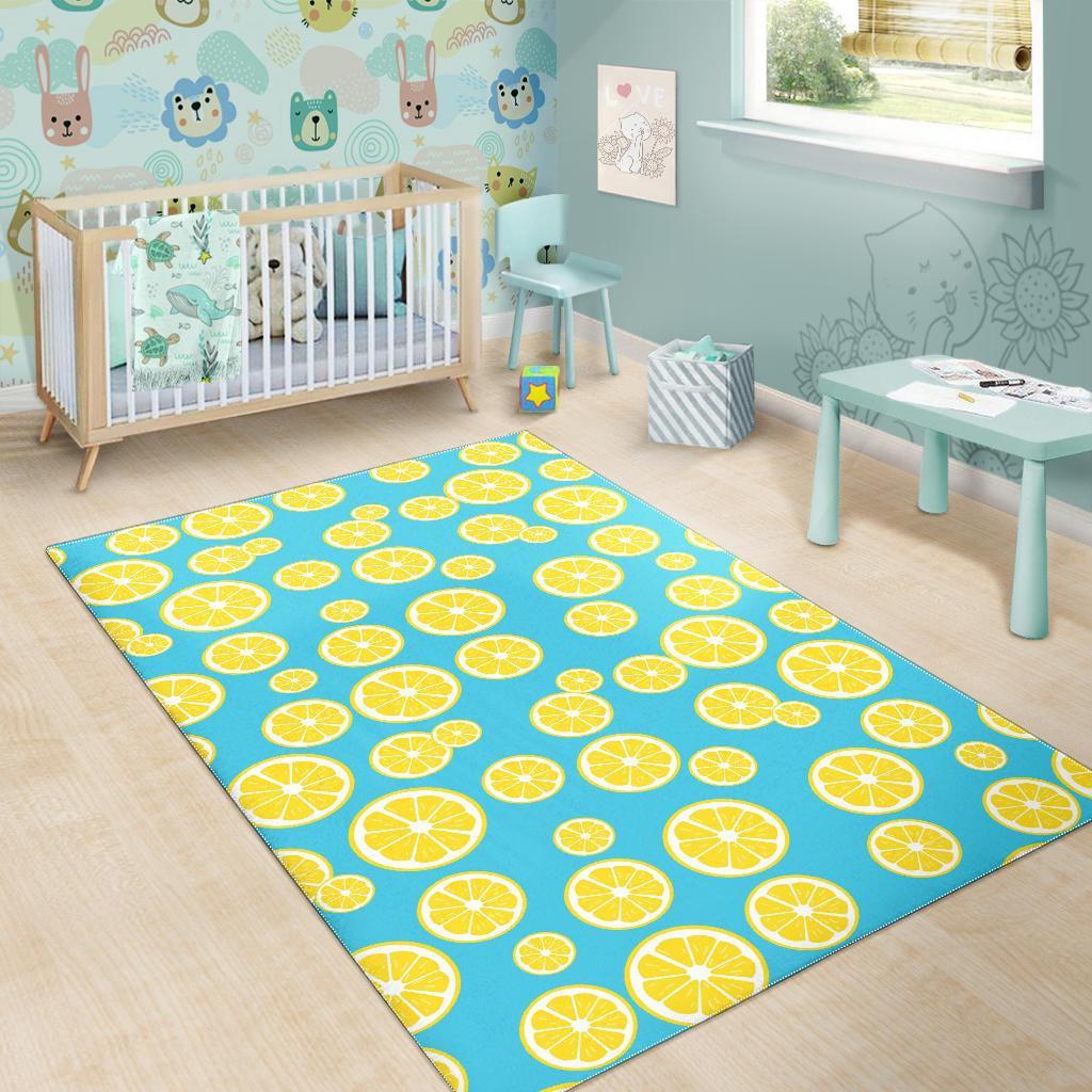 Lemon Slice Pattern Print Floor Mat-grizzshop