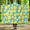 Lemon Slice Pattern Print Hooded Blanket-grizzshop