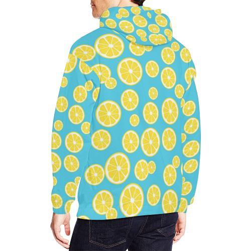 Lemon Slice Pattern Print Men Pullover Hoodie-grizzshop