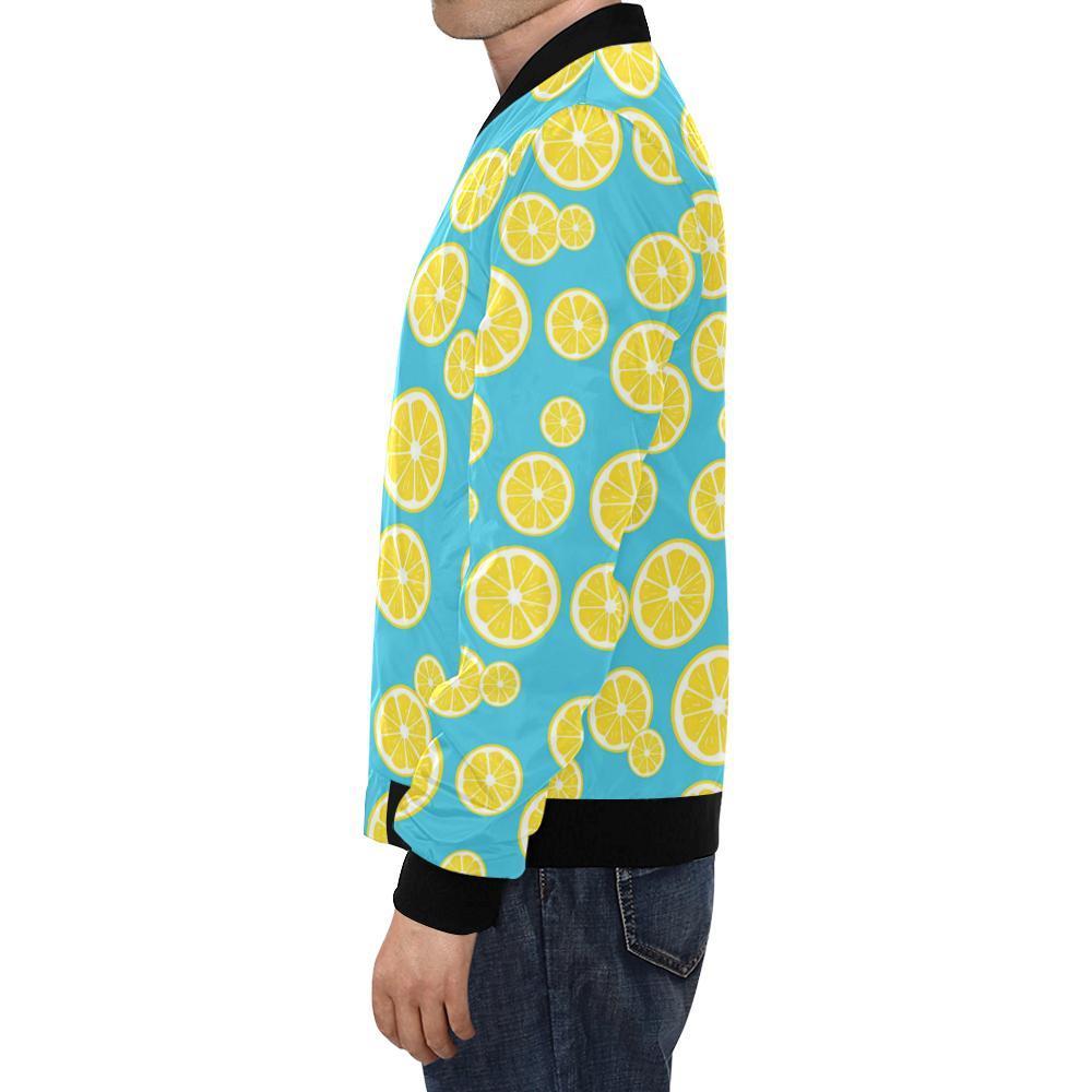 Lemon Slice Pattern Print Men's Bomber Jacket-grizzshop