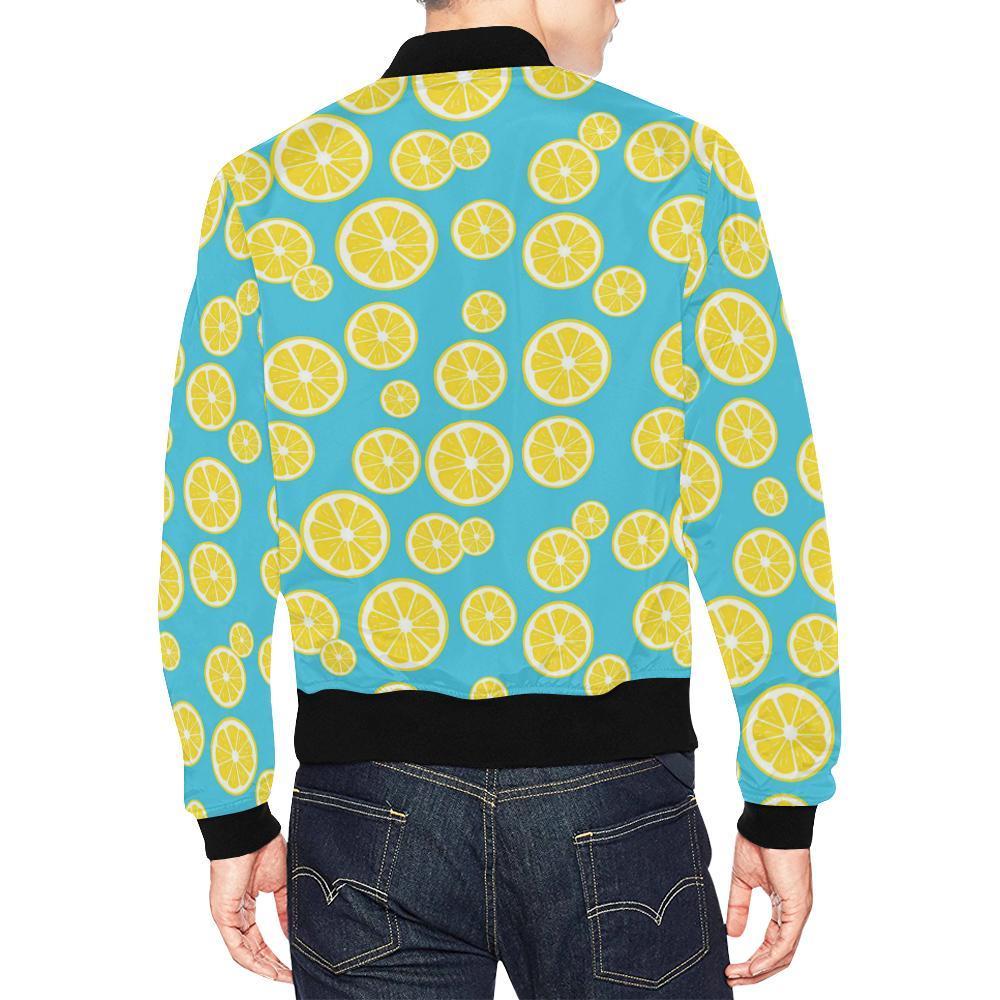 Lemon Slice Pattern Print Men's Bomber Jacket-grizzshop